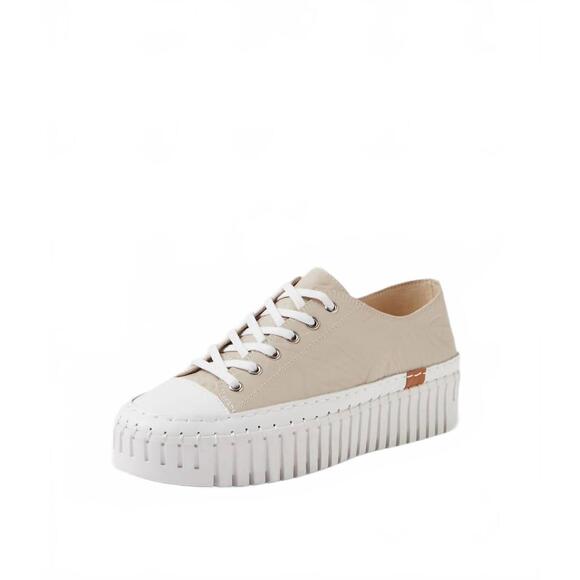 NEW DJANGO & JULIETTE women's baselo shoe in white-almond sole leather - Picture 2 of 5